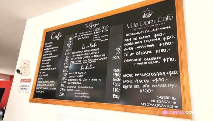 Villa Dora Cafe Menu - Montevideo