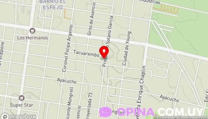 mapa de Vivero Yaxché Vivero, Huerto en Paysandú