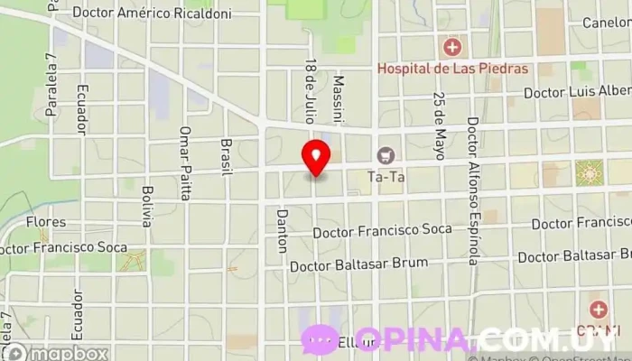 mapa de Viviendas BHU  en Las Piedras