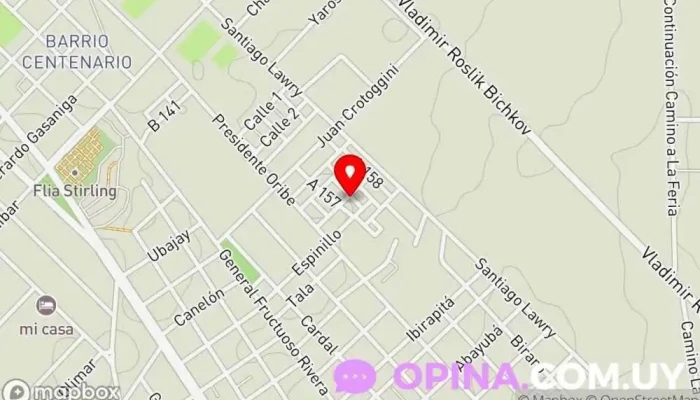 mapa de Viviendas Realojos Sociedad de viviendas en Fray Bentos