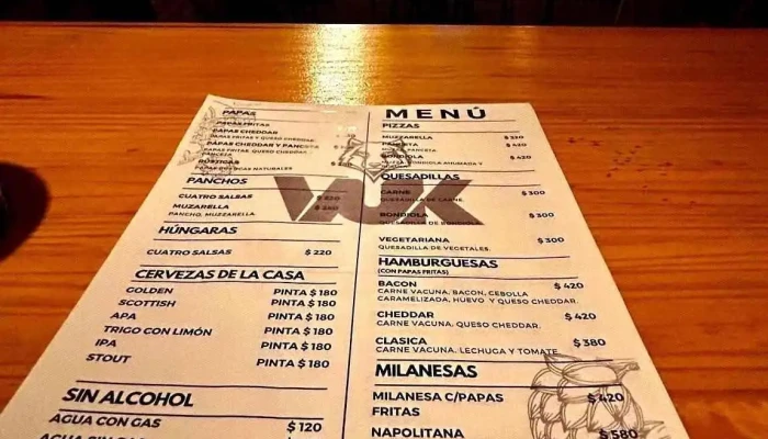 Vuk Cerveceria Menu - Paysand&uacute;