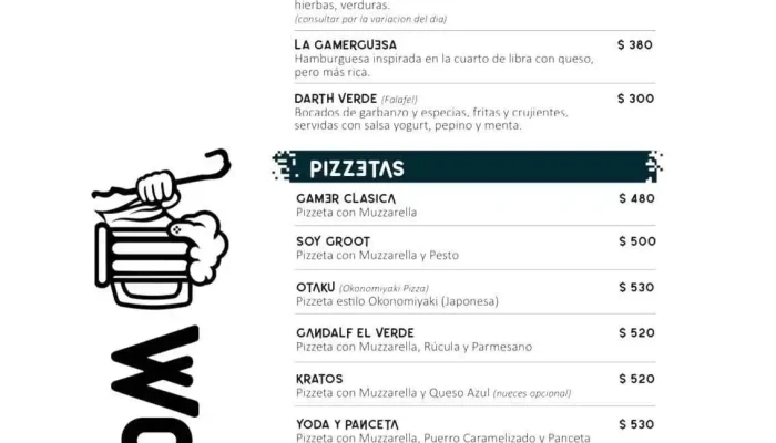 Wololo Bar Resto Bar Gamer Menu - Montevideo