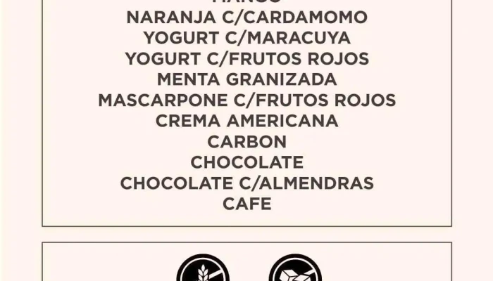 Zero Helados Pocitos -  Menu - Montevideo