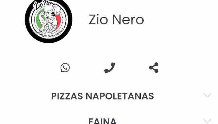 Zio Nero Menu - La Paloma