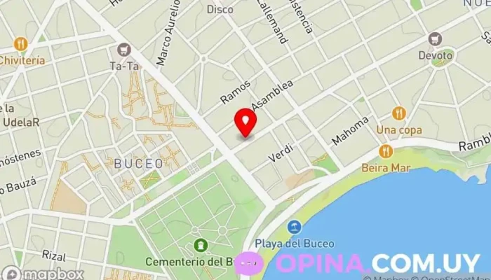 mapa de Zona Training Gimnasio en Montevideo
