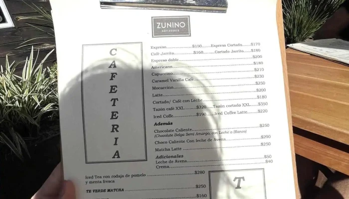 Zunino Patisserie -  Menu - Punta del Este
